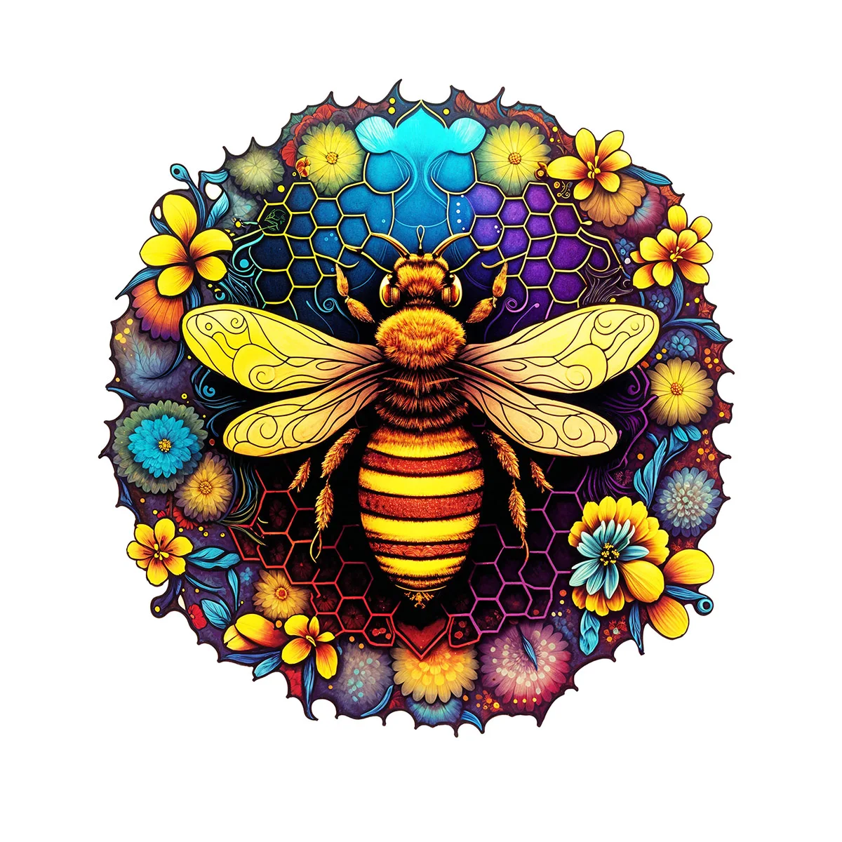3D Animal Wood Puzzle for - Challenging Irregular Bee Design, Intellectual Toy, Ideal Gift for Friends Family