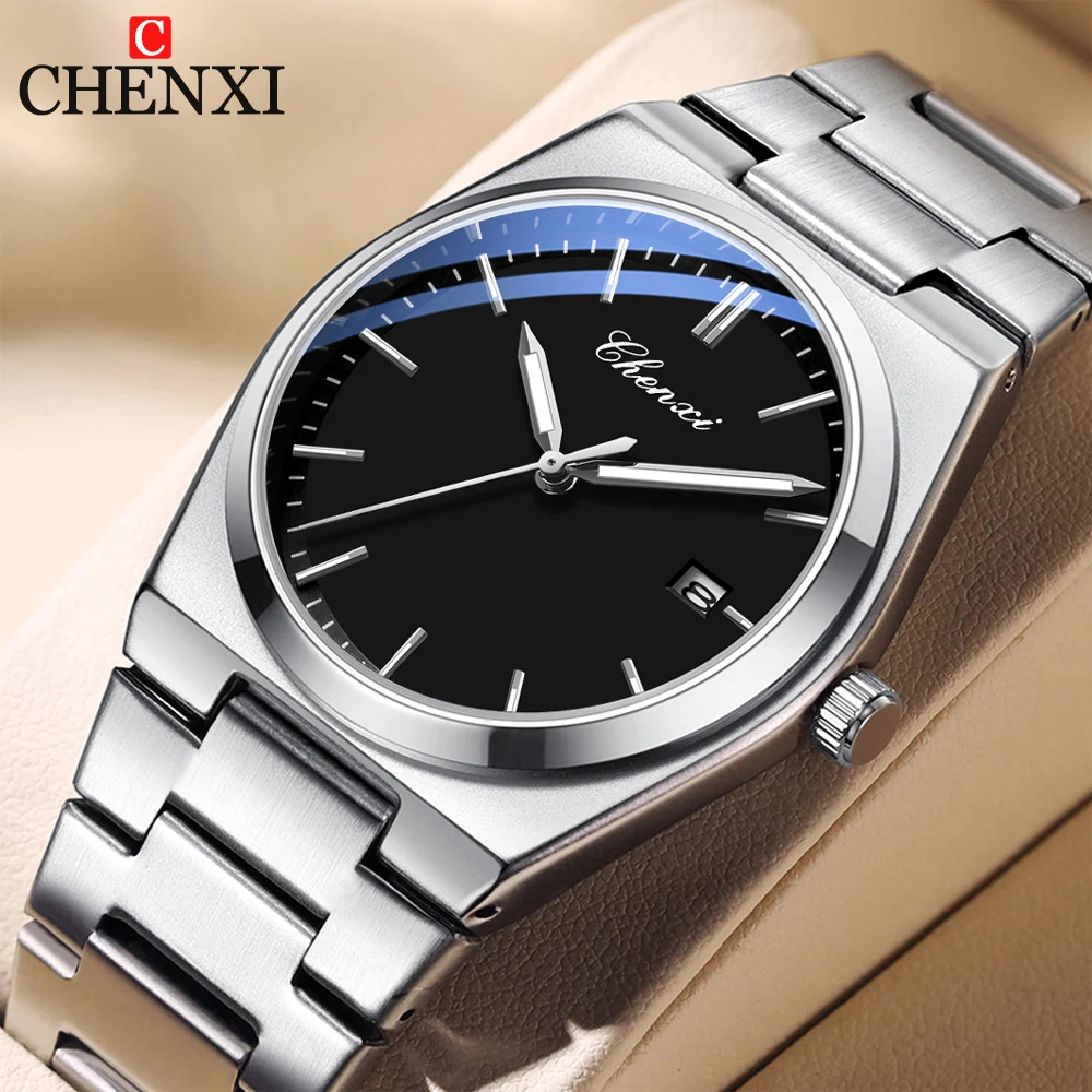 CHENXI Luxury Quartz Man Wristwatch Business Sport Men Watches Waterproof Luminous Date Stainless Steel Men\'s Watch for Male