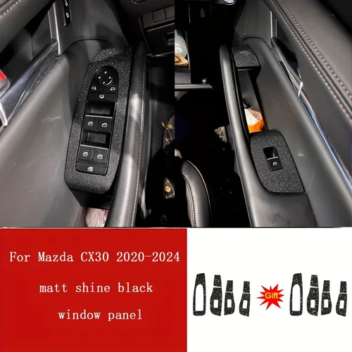 Imagen 2 del producto Calcomanías adhesivas de moldura de cambio de Color para consola central Interior de coche de fibra de carbono para Mazda CX30 2020-2024