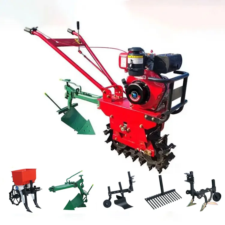 

Suitable forMultifunctional Tillage Equipment: Cultivators Mini Tiller Plowing Machine Power Tiller with 5 Tools / 6 Tools