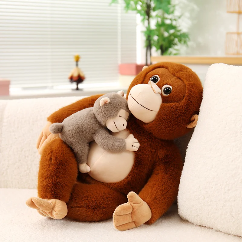

Мягкая плюшевая игрушка-обезьянка 50 см: Милая обезьянка-мать с детенышем, кукла для детей, декор для детской, подарок на день рождения, компаньон для объятий