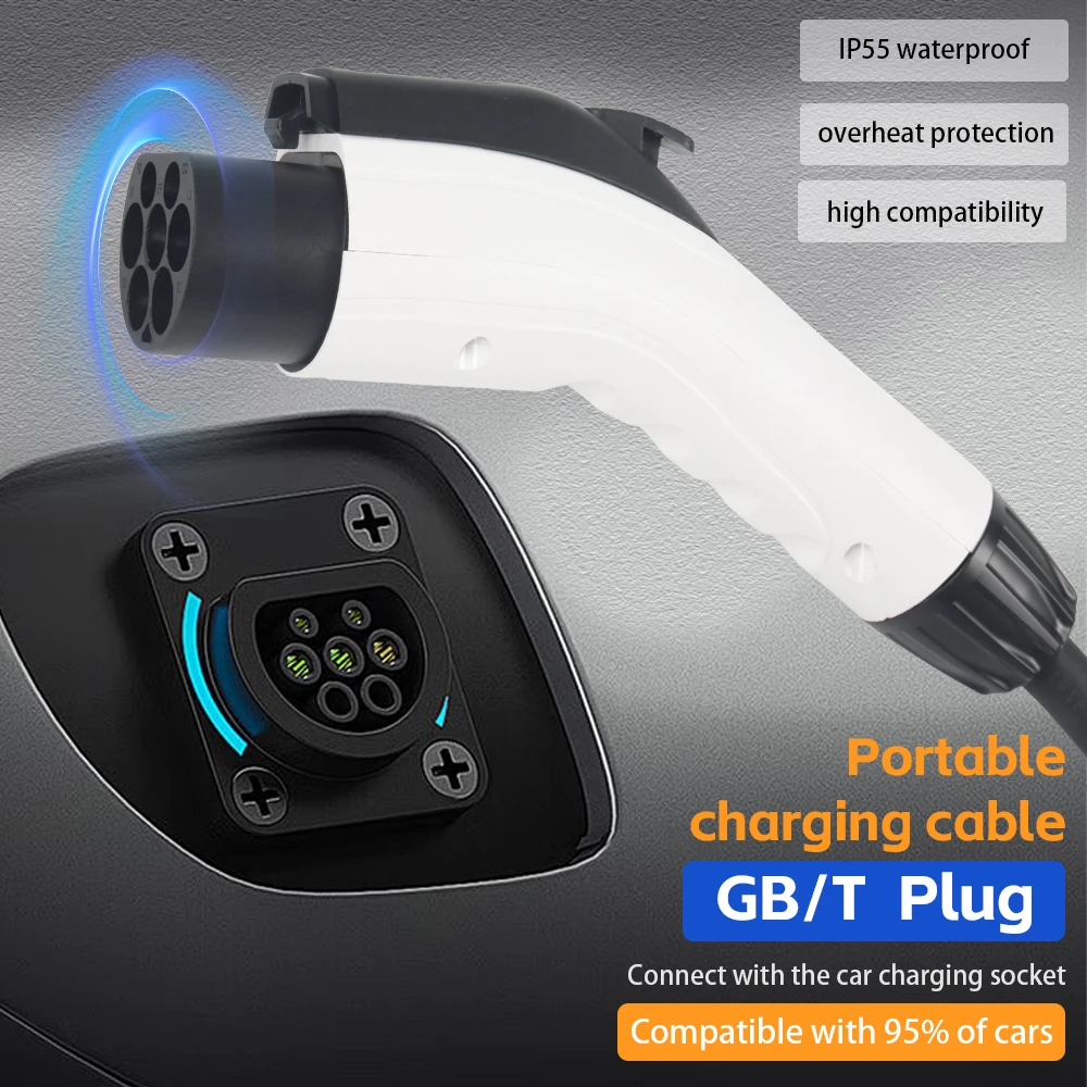 قابس شاحن EVSE للنساء للسيارة الكهربائية ، محطة شحن السيارة ، قابس GBT ، محول الشاحن ، 16A 32A ، GB T #6