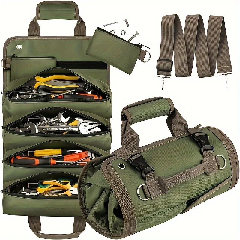 Bolsa organizadora de ferramentas de tecido oxford multiuso-bolsa de armazenamento dobrável para eletricistas de reparo automotivo de marcenaria