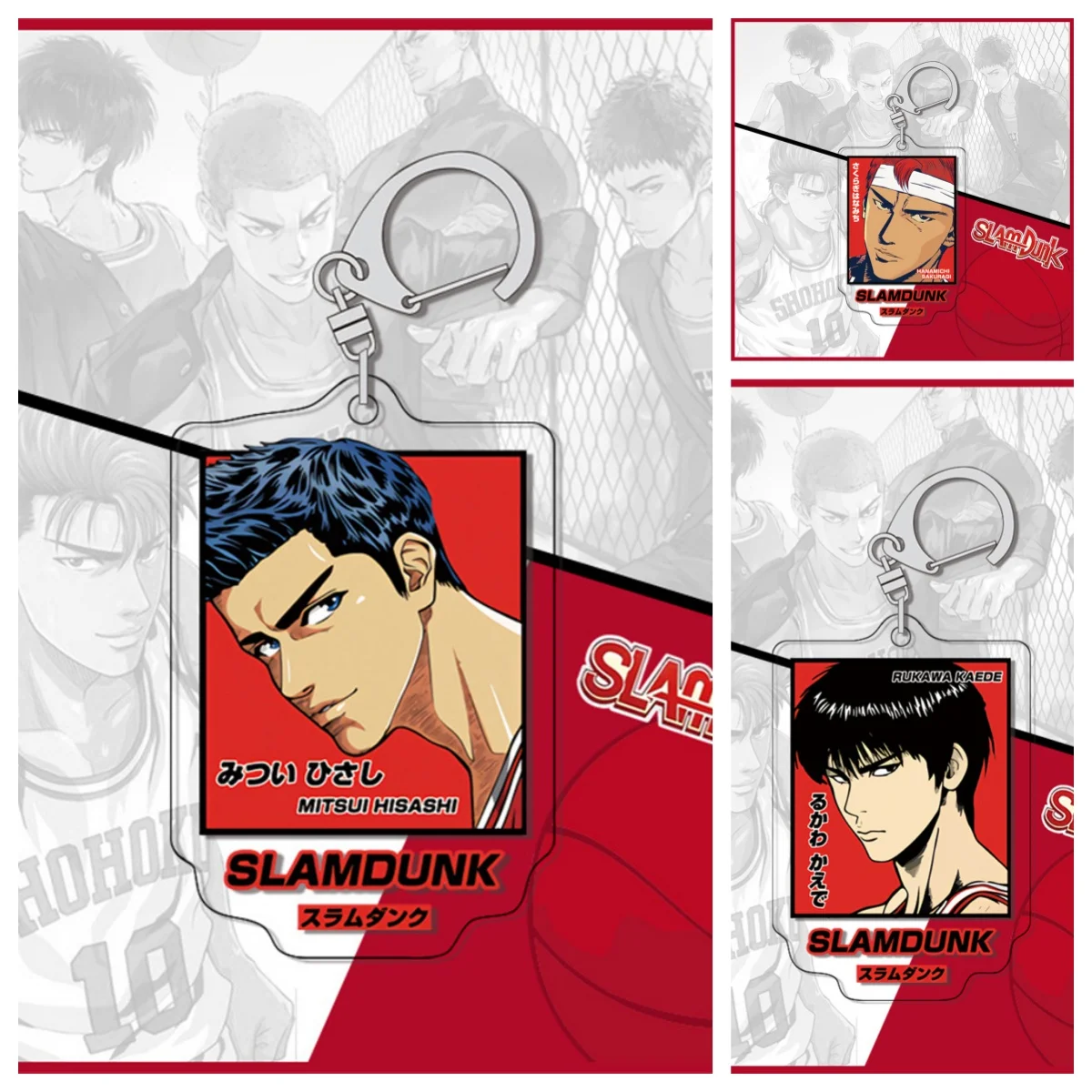 LLavero de 6cm de Anime SLAM DUNK Sakuragi Hanamichi Kaede Rukawa, figura de mujer, modelo, soporte de placa, llavero, Accesorio de regalo