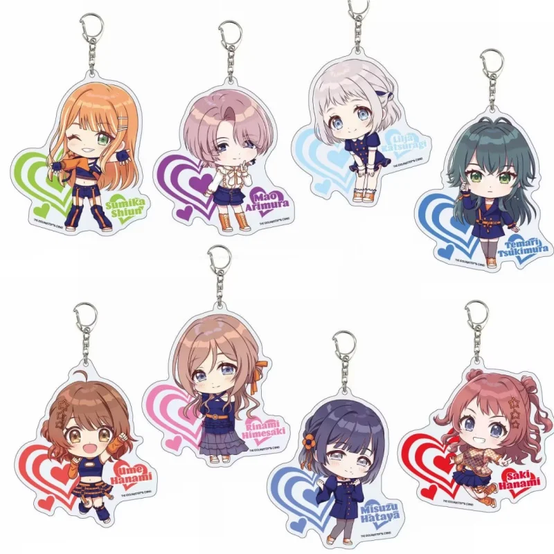 

Anime Gakuen IDOLM Acrylic keychain Heart-shaped style clothing series schoolbag pendant Decorative gifts 6cm