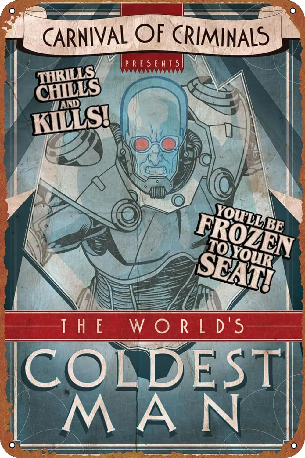 Mr. Freeze Poster Tin Sign Cafe bar Home Wall Art Decoration Retro Metal Tin Sign 8x12 inch