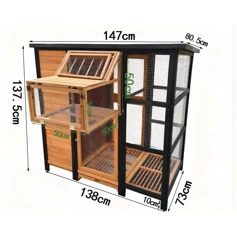 2025 New Extra Large Outdoor Wooden Waterproof Chicken Coops for Poultry Farms Raising Chickens Egg Layer for Backyard Home