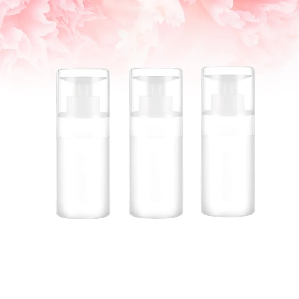 3Pcs Press Dispenser Travel Bottle Set Lightweight Portable Empty Containers for Toner Cleansing Water Lotion Travel Bottle Set