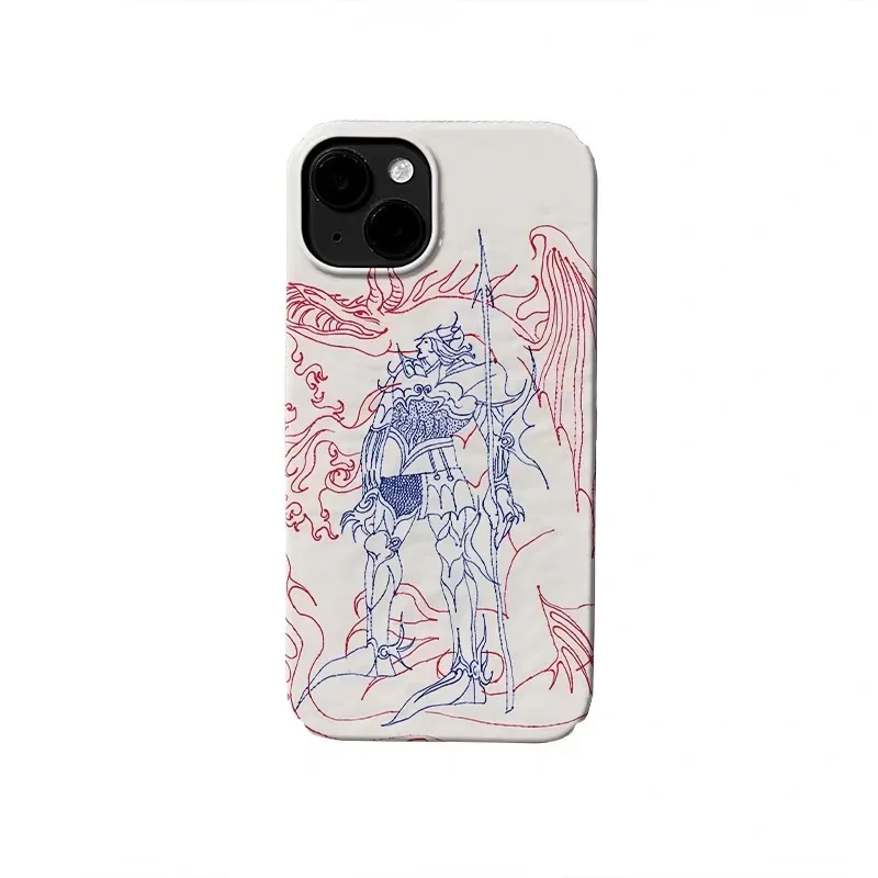 

Ins Korean Pink and Blue Line Knight Phone Case for IPhone 17 16E 15 14 13 Mini 11 Pro Max 12 Pro Back Cover XS XR SE 2020 Funda