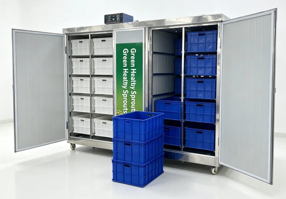 600 Model Commercial Machine Stainless Steel Sprout Germination Cabinet 300kg Daily Output Full Automatic PLC Controlled Sprouts