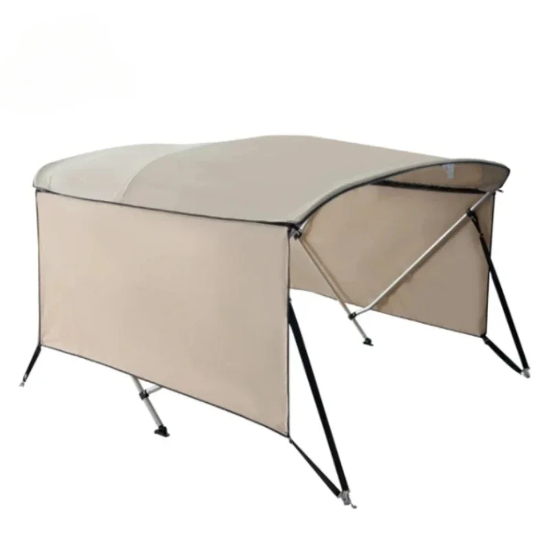 3/4 Bow Aluminum Bimini Top Boat Canopy Bimini Top Add Sidewalls Sun Shade for Boats Thickened 600D Side Curtain Model