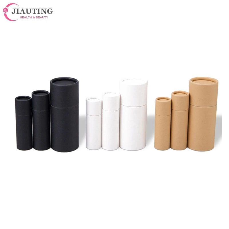 5Pcs/lot Kraft Paper Push Up Lipstick Tubes Biodegradable Cardboard Cosmetic Cylindrical Packaging Lip Balm Deodorant Container view 4