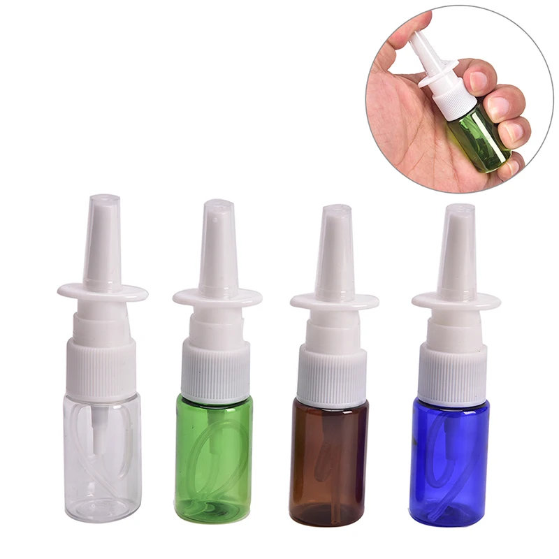 1pc 10ml nasal spray bottles pump sprayer mist nose spray refillable bottle