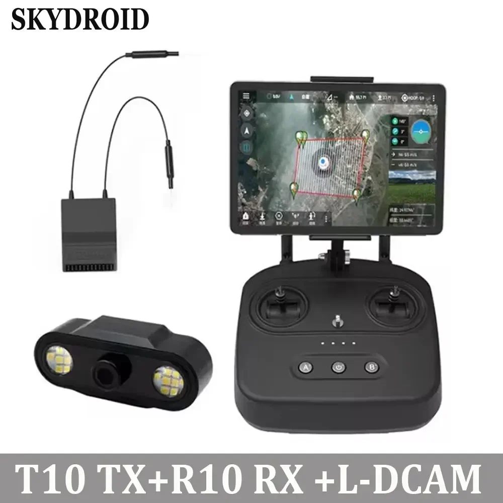 Skydroid T10 10CH 2.4GHZ FHSS Afstandsbediening R10 Ontvanger PFV Camera/10km Digitale Kaartoverdracht Vier-in-één Plantbescherming