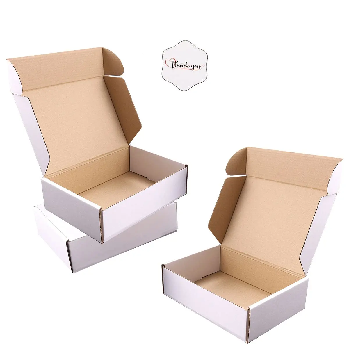

12x9x4 Corrugated Shipping Boxes, Anti-Impact, with Sealing Labels, for E-Commerce Packaging