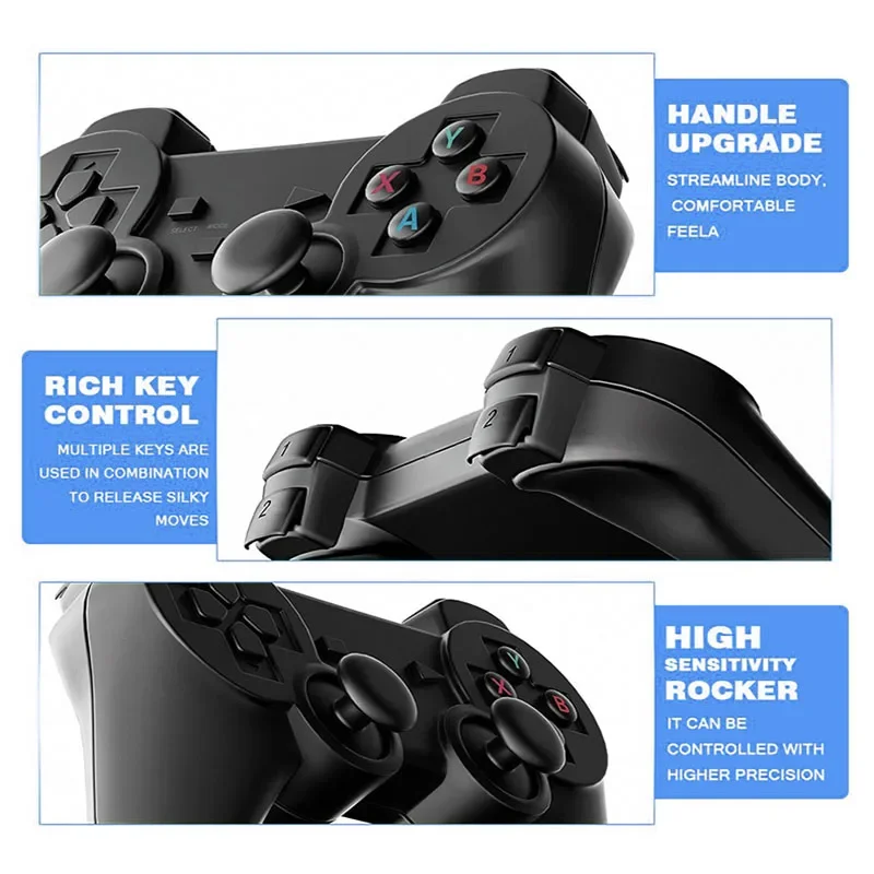 4K HD Video Game Console 2.4G Double Wireless Controller Game player M8 20000 Games 64GB Retro Games TV Game Stick Boy Gifts