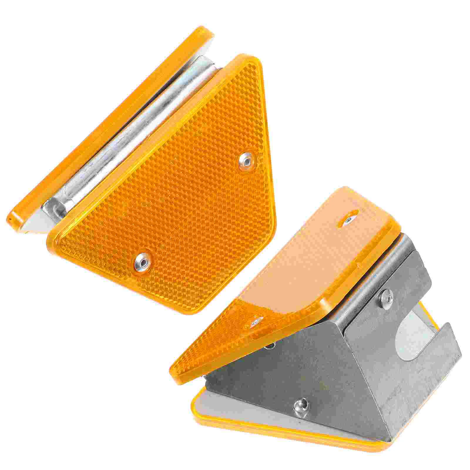 2 Pcs Delineator Road Reflector Reflectors Pavement Marker Driveway Double Yellow Reflective Markers