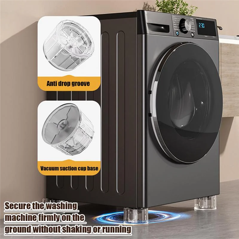 【รีบ】แผ่นรองเท้าเครื่องซักผ้า 4X เครื่องซักผ้าการสั่นสะเทือนโอนไม่ลื่นช็อกและแผ่นตัดเสียงรบกวน Forwasher