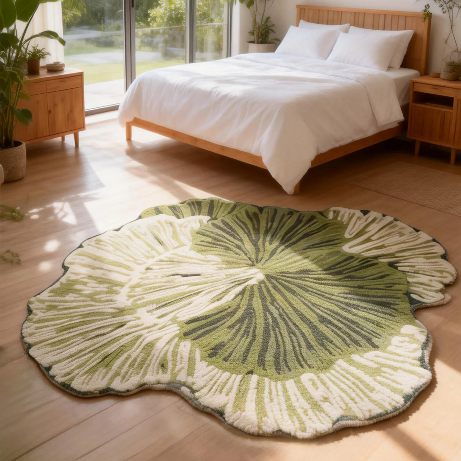 

Ковер в скандинавском стиле, утолщенный, похожий на кашемир, круглой формы, с узором лотоса, для спальни, гостиной, кабинета, противоскользящий, для домашнего декора