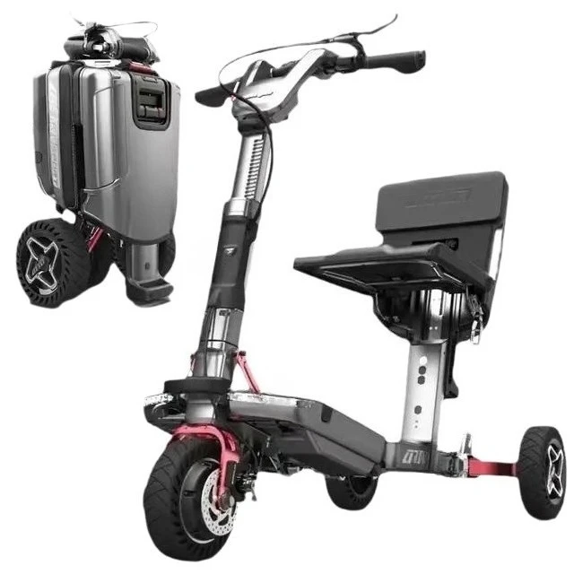 Intelligent electric tricycle elderly scooter one-button remote control electric folding battery car for the elderly