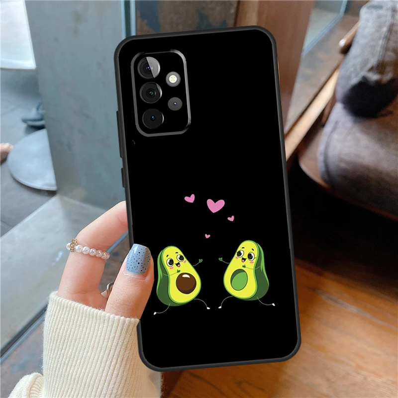 Cute Avocado Fruits Phone Case For Samsung Galaxy A54 A34 A14 A13 A33 A53 A73 A12 A22 A32 A52 A72 A51 A71 Cover Coque