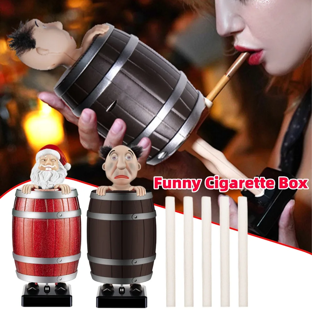الإبداعية علبة السجائر مضحك برميل خشبي العم سانتا كلوز الجدة المزحة صندوق تخزين السجائر موزع هدية حفلة عيد الميلاد #3