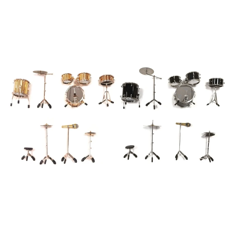 Mini Drum Set Music Instrument Accessories Dollhouse Accessories Miniature Drum