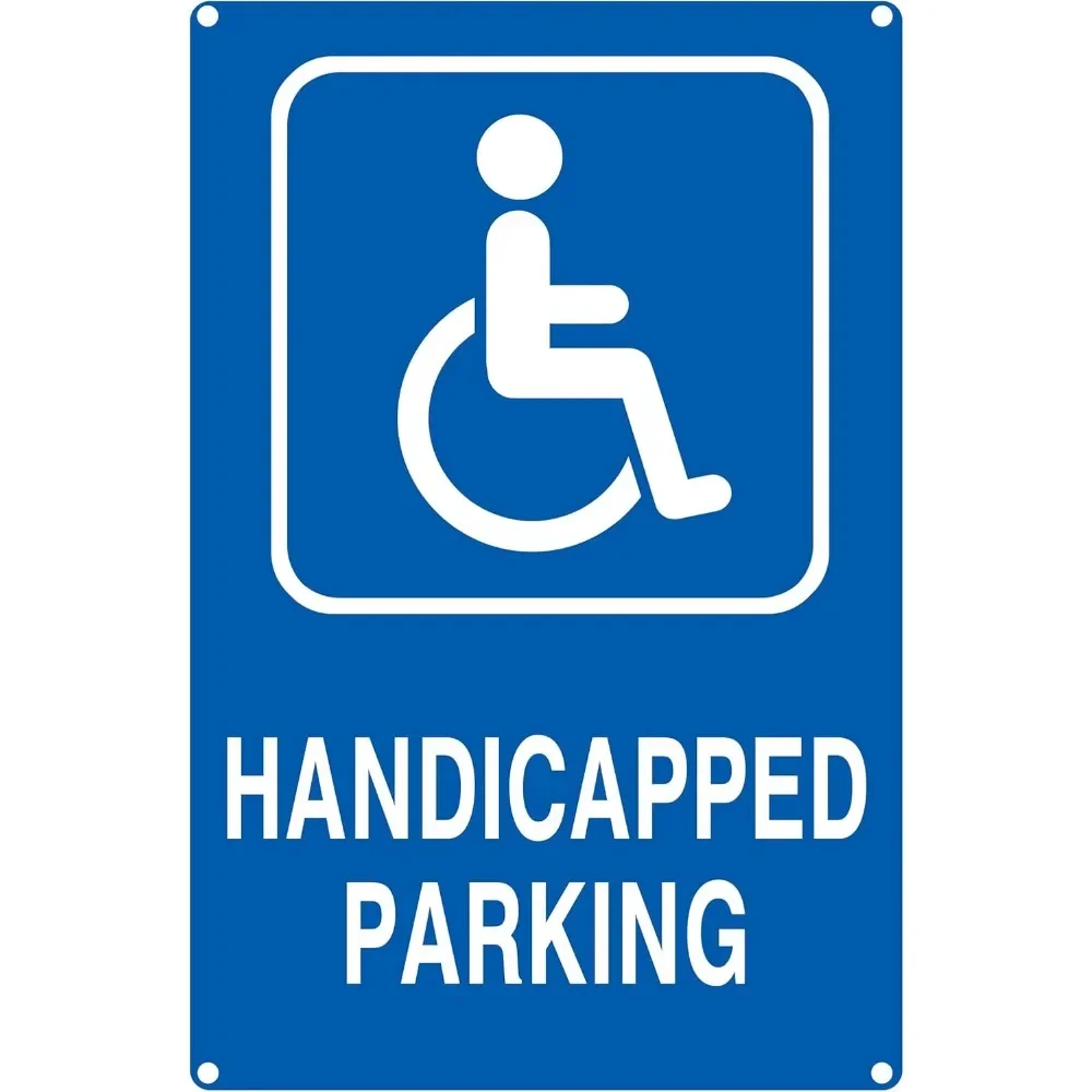 ParkMaster UV-Protected Handicapped Parking Aluminum Sign - Heavy-Duty Build - Ideal for Commercial & Residential Use