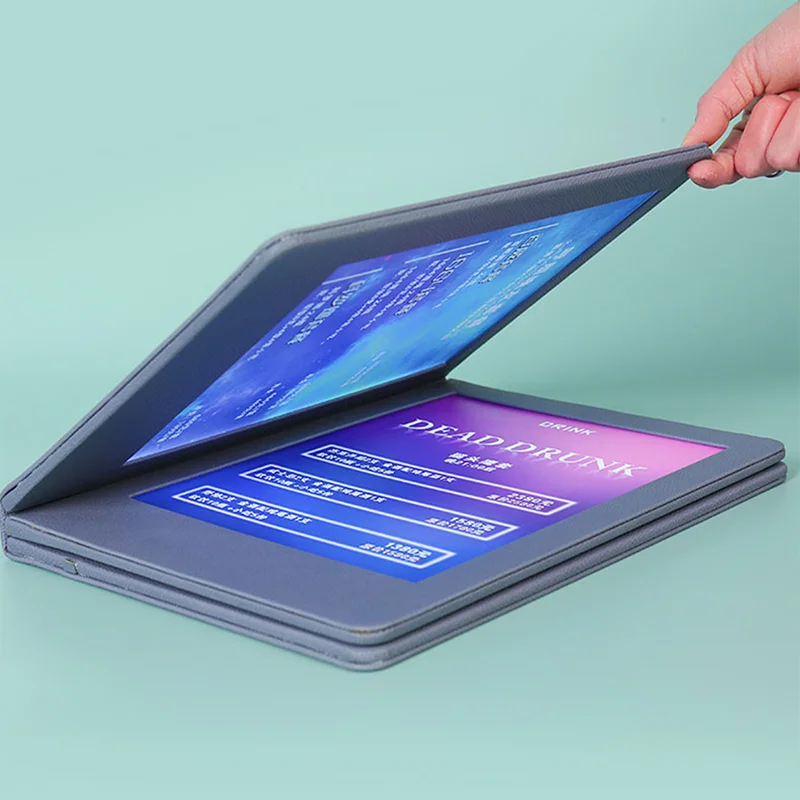 LED電子注文メニューブックディスプレイサイン LEDバックライト付きダブルパネルメニューホルダーフォルダー レストランホテル用紙対応