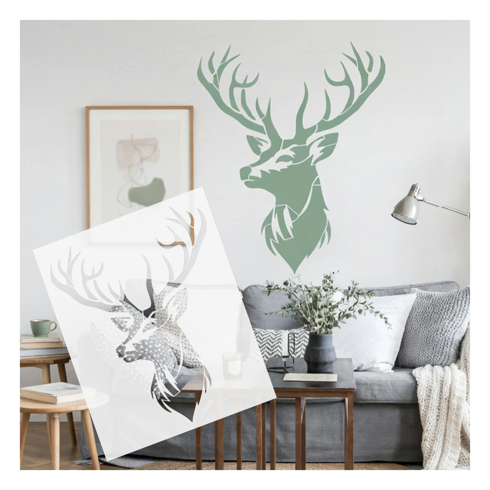 

large size stencils for walls Reusable Template To Paint Painting Custom Pattern DIY Decor Decorative Deer Head Antler