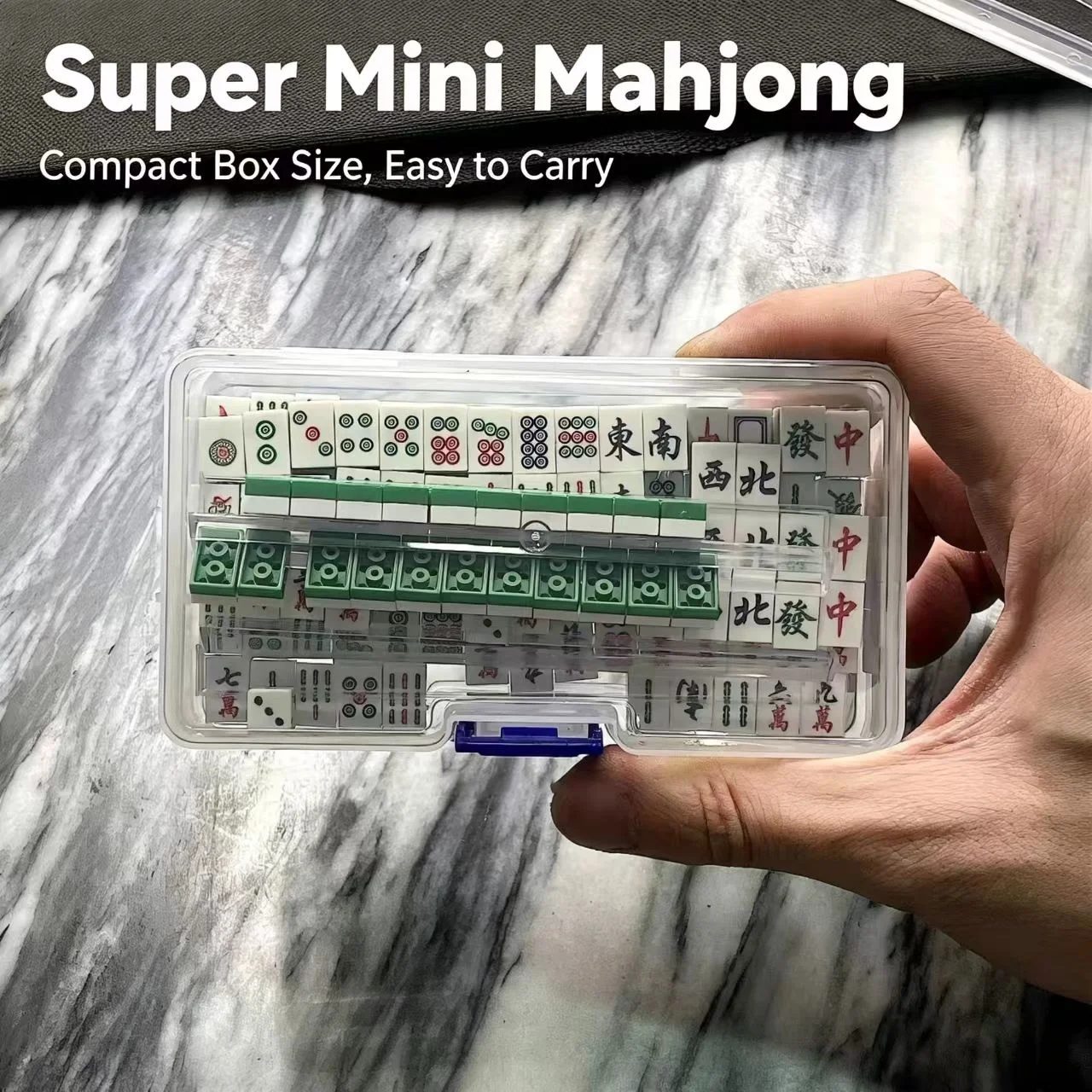 Mini Chinese Mahjong Game Set, Lightweight Portable Travel Mahjong Kit with Organizer Case for Outdoor Camping and Casual Gather