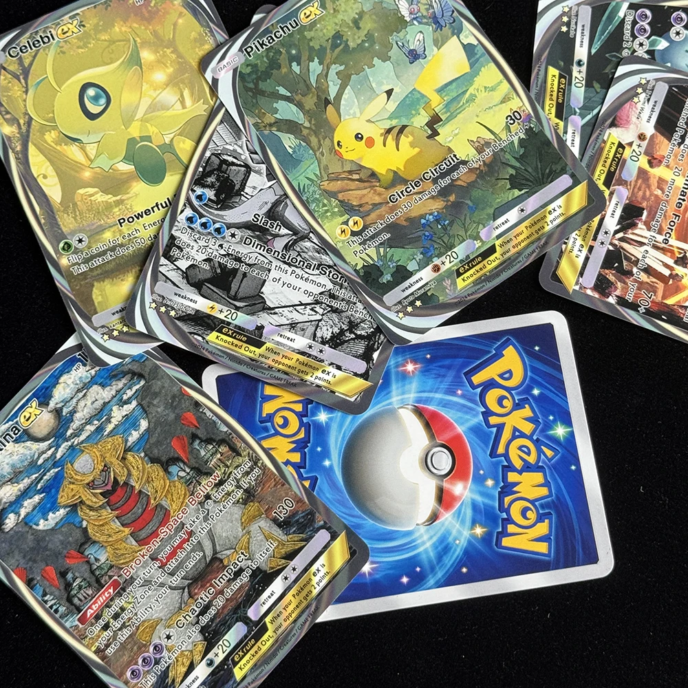 8 sztuk/zestaw Karty Kolekcjonerskie Anime Ptcg Mewtwo Arceus Giratina Palkia Dialga Wytłaczana Tekstura Karty Flash Trenerzy Angielskie Karty Prezent