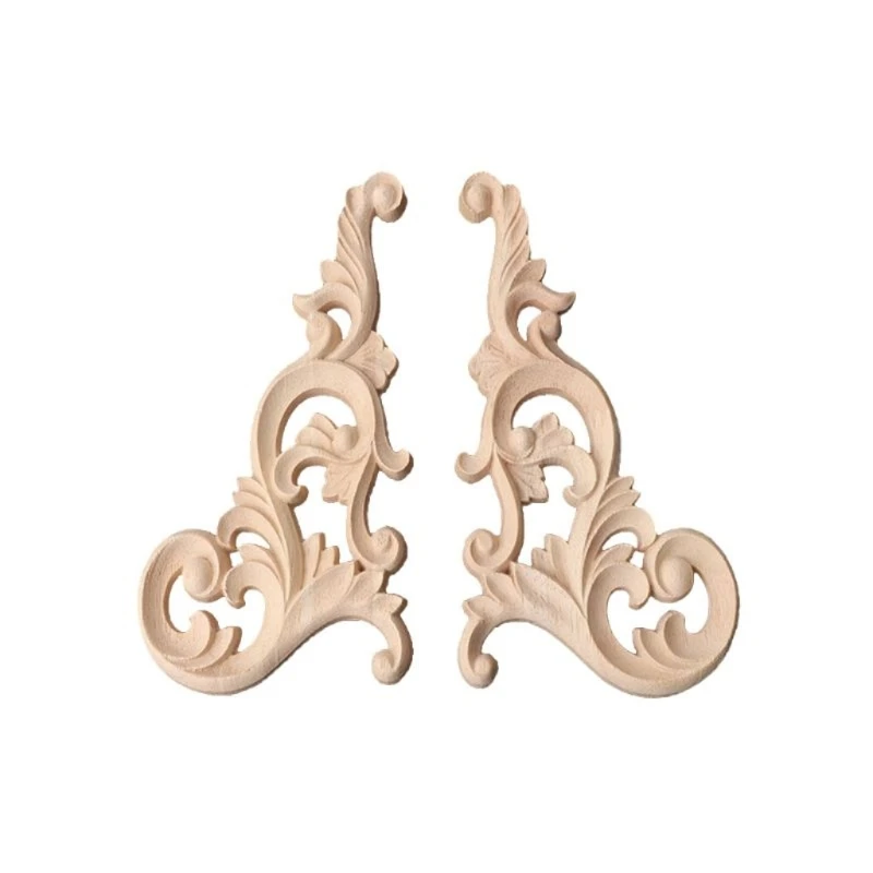 1 Pair Carved Corner Onlay Applique Frame Decor Furniture Unpainted Home