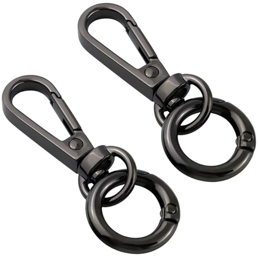 3/6/15 Sets Drehbare Karabinerhaken mit Doppelöffnung, Schlüsselanhänger-Clips, Metall-Karabinerhaken für Bastelarbeiten und Schlüsselbandherstellung – Detail 4