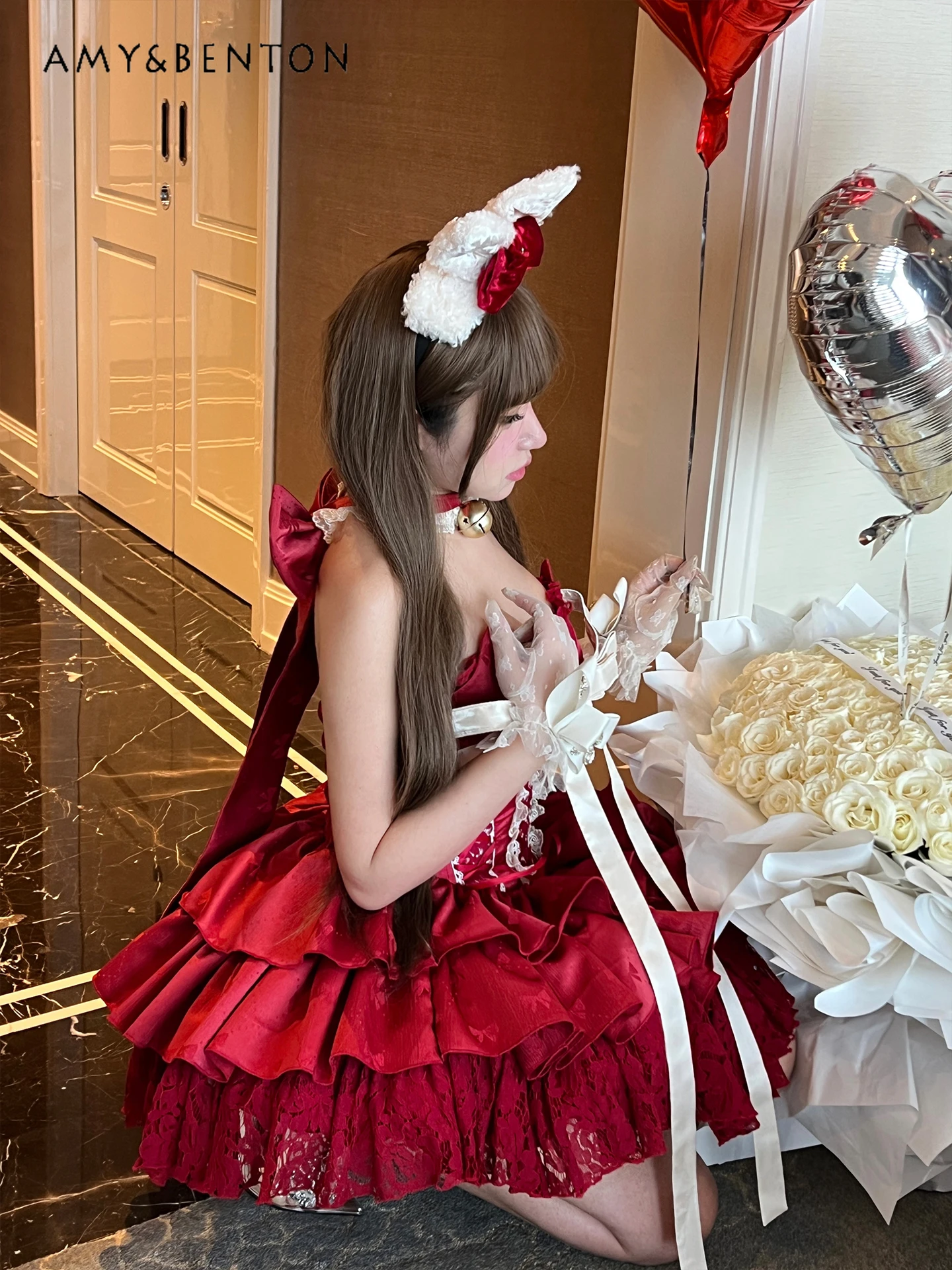 Robes de soirée de noël rouge, Style Ballet pour filles, robe de princesse JSK de luxe élégante, douce et magnifique, vêtements pour femmes du nouvel an