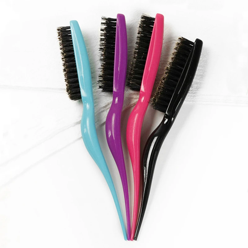 

Professional Teasing Back Hair Brushes Boar Bristle Wood Slim Line Comb Hairbrush Extension Hairdressing Styling Tools DIY 1 pcs