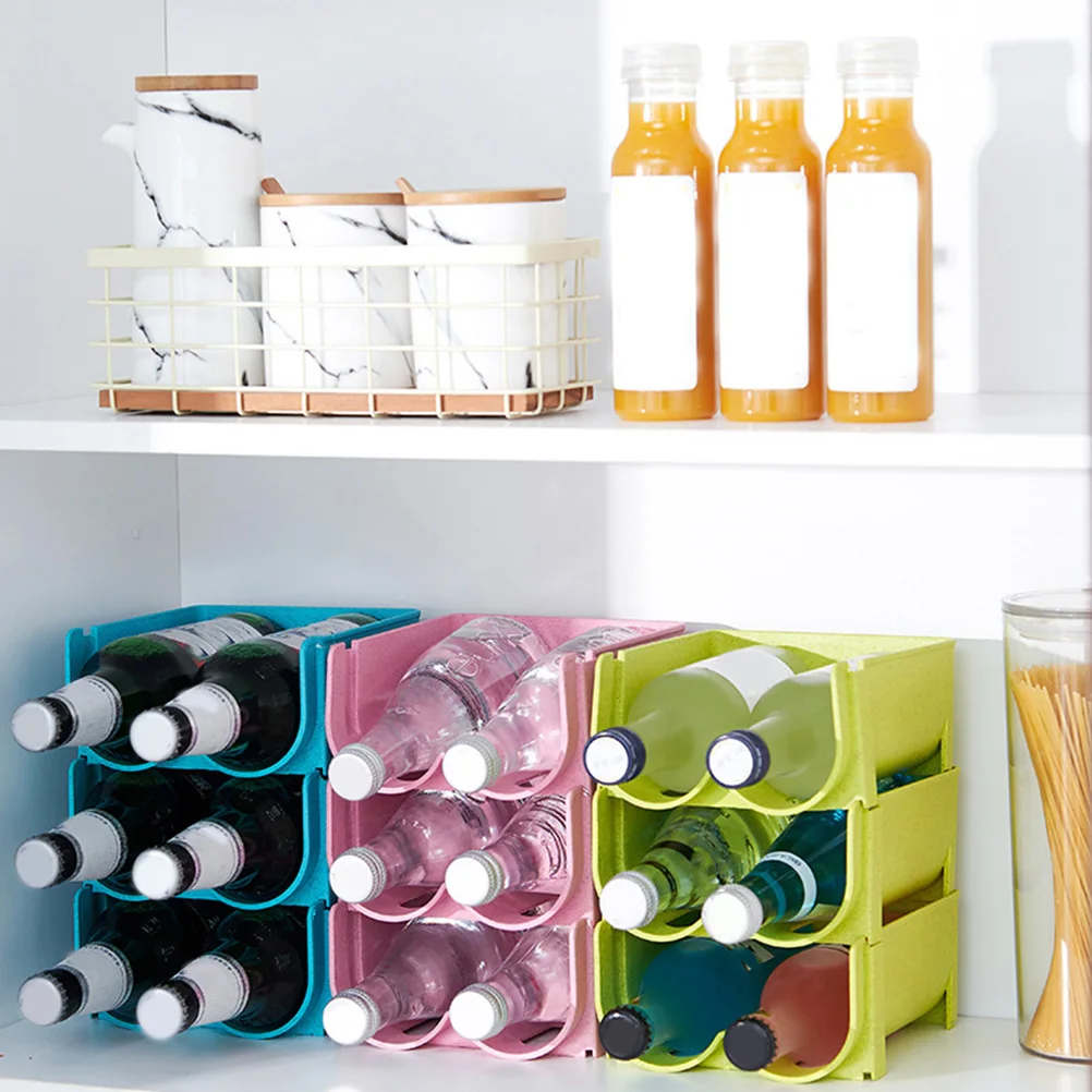 

3pcs Beverage Storage Box Eco-Friendly Wine Beer Organizer Fridge Stackable Drink Holder Odorless Kitchen Supply Rack Crisper