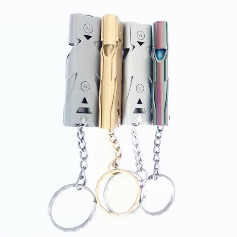 الفولاذ المقاوم للصدأ صفارة إنقاذ عالية التردد أدوات خارجية استغاثة إشارة للتخييم تسلق المشي لمسافات طويلة الإنقاذ في حالات الطوارئ #4