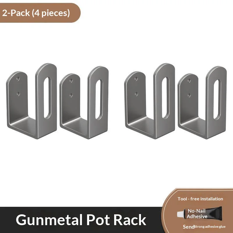 Hole-free pot lid rack hooks, kitchen shelf, wall-mounted for cutting boards and chopping boards, multi-functional storage magic