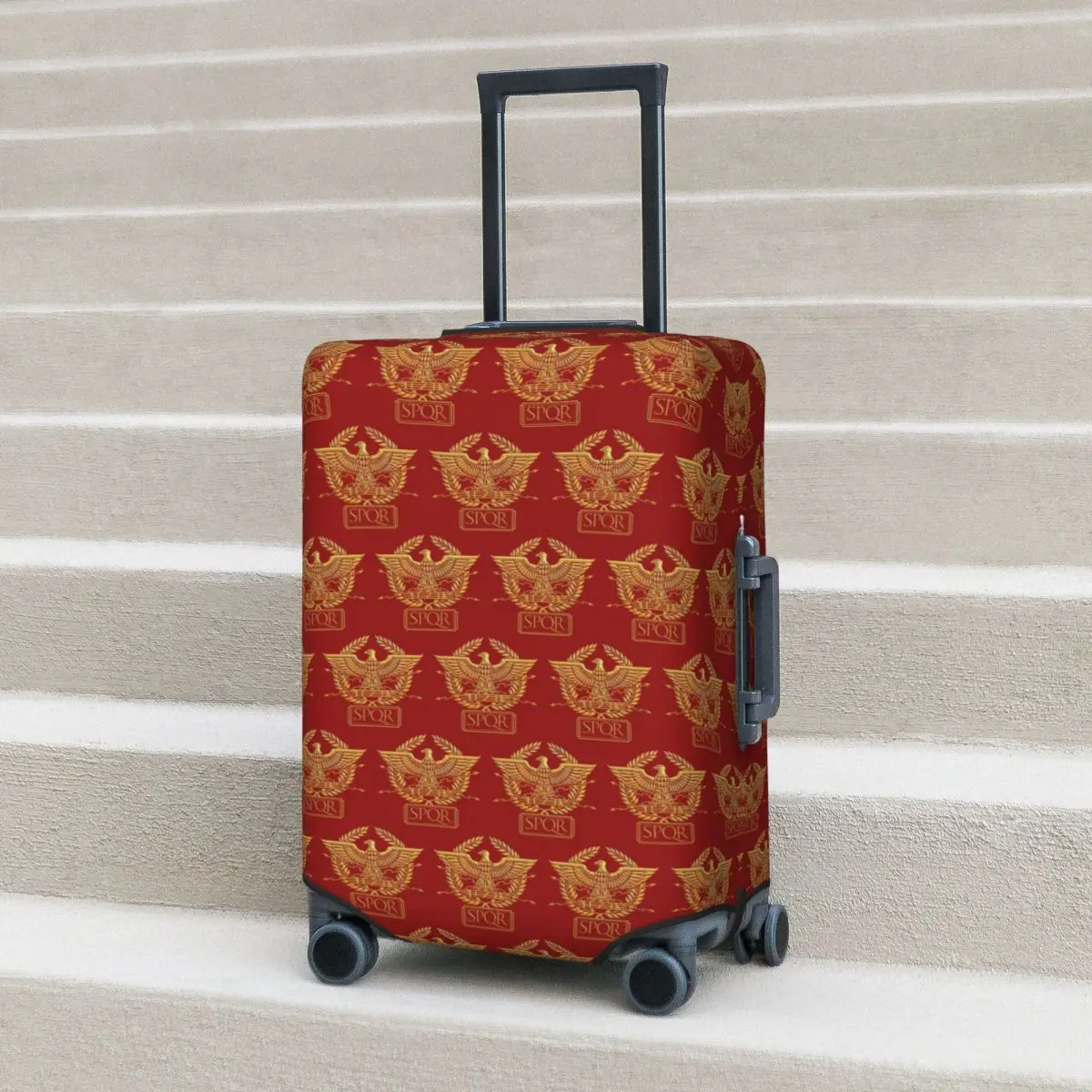 

Gold Roman Aquila Eagle SPQR Suitcase Cover Protection Elastic Trip Luggage Protector Covers for 18-32 Inch