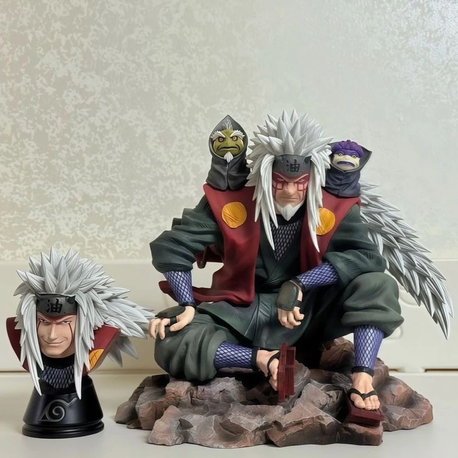 Figura de Acción de Jiraiya de Naruto, Serie Casa de Hielo del Aldea de Konoha, Estatua de Anime, Adorno de Escritorio, Modelo Coleccionable, Regalo para Niños