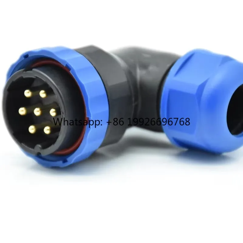OL2814S-7P 10A Right Angle Plastic Connector Waterproof Plugs SP Welding-free Aviation Plug Plug-in Connector Industrial Socket