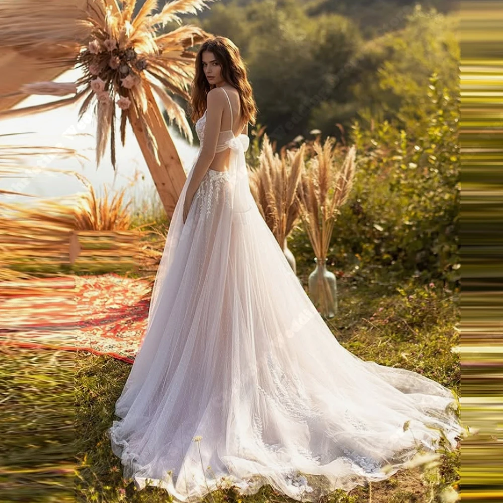 2025 elegante Frauen Brautkleider Sexy Spaghetti-trägern Brautkleider Wischen Länge Prinzessin Ball Vestidos De Novias Angepasst