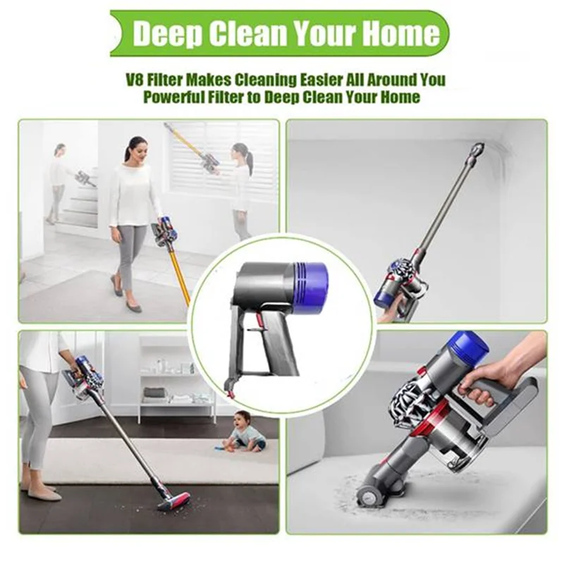 ABBK-مقبض محرك المكنسة الكهربائية لدايسون V8 V7 إعصار مجمع الغبار محرك صندوق الغبار مع فلتر استبدال الملحقات