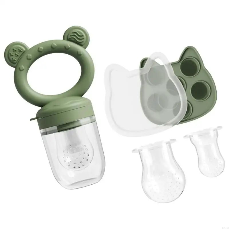 وحدة تغذية الفاكهة وحدة تغذية طعام الطفل للطفل التسنين الإغاثة قوالب الحليب ألعاب التسنين المغذية مع الفريزر صينية عاب L8RB #1