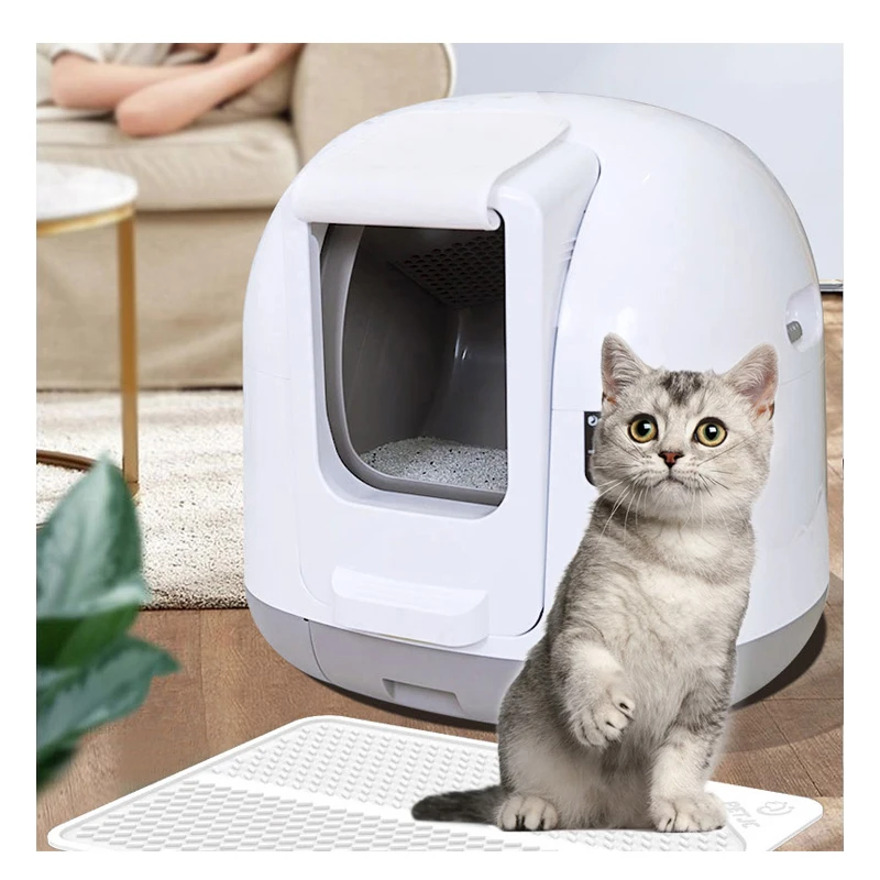 Litter Auto Cat Litter Box Smart Self Cleaning Safety Door Hands-Free Large Automatic Cat Litter Box