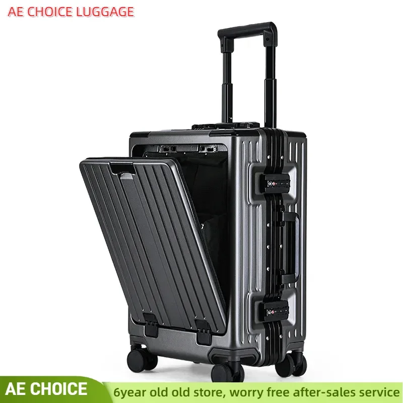 

Traveler Business Trolley Box Universal Wheel Front Opening Laptop Trolley Case Combination Lock Rolling Luggage Case