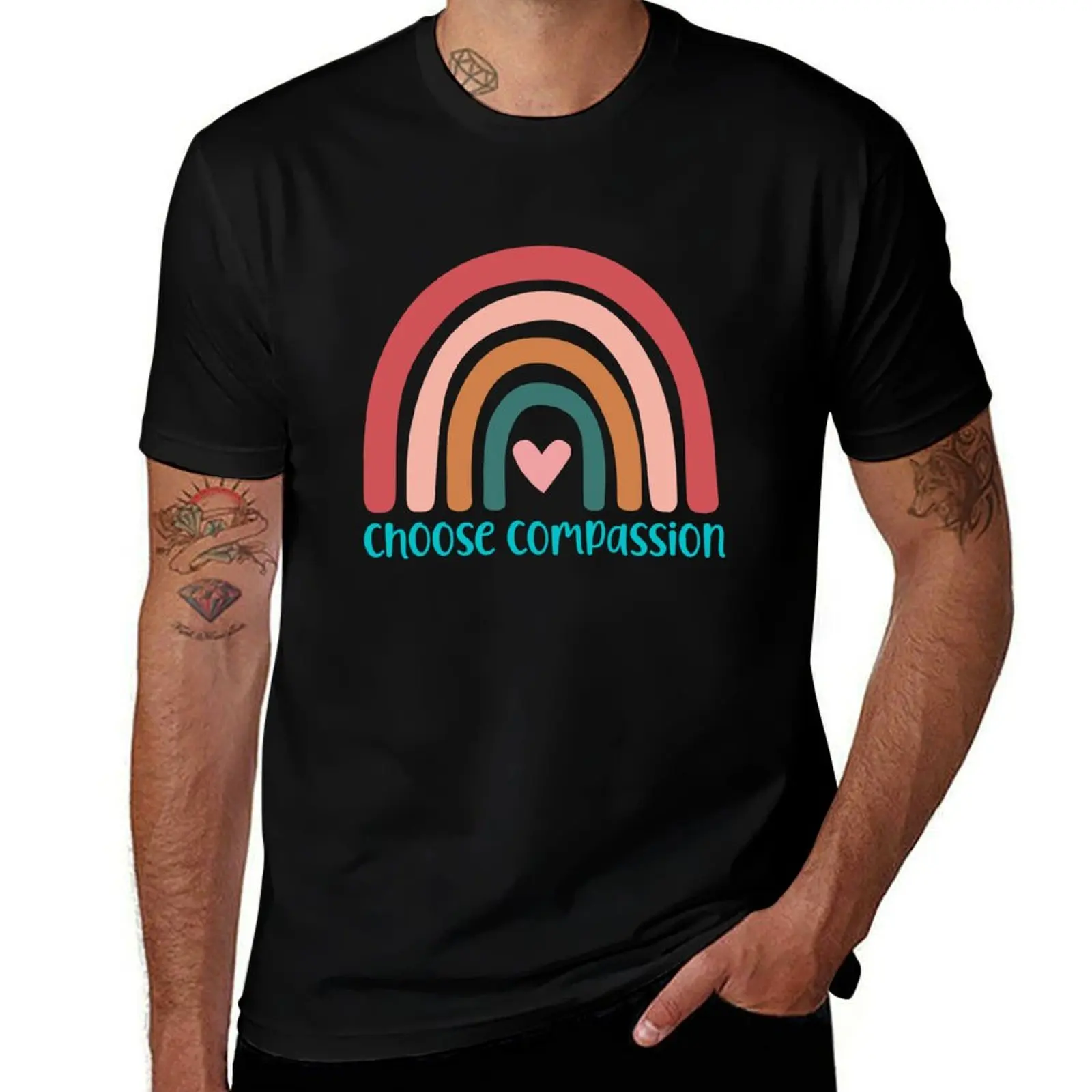 Choisissez le t-shirt Compassion, décontracté, à manches courtes, pour toutes les saisons