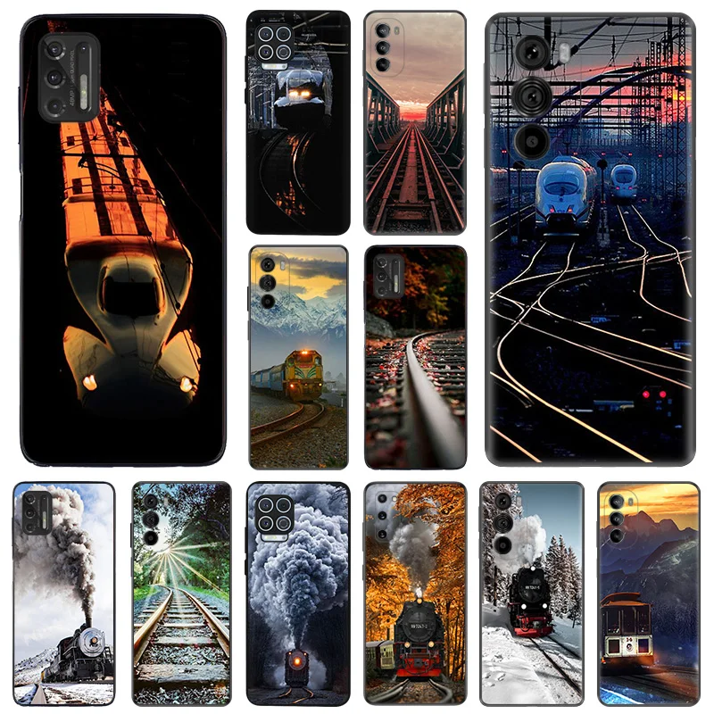 Matte Phone Cases for Motorola Moto G31 G50 G30 G51 G60 G71 G22 G32 G52 G72 G53 G73 G9 High-Speed Sunshine Railway Soft Cover