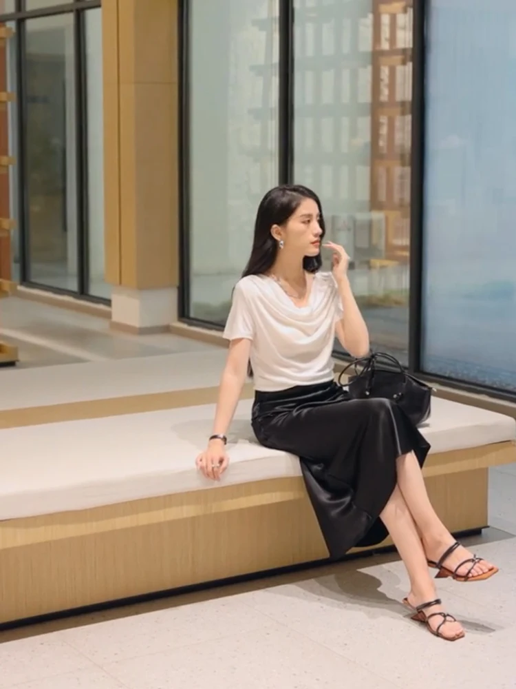 カジュアル 夏 半袖 Tシャツ レディース オーバーヘッドデザイン センセーション ファッショナブル 個性 ストレートカット 大きいサイズ インナーウェア